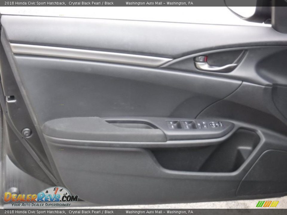 2018 Honda Civic Sport Hatchback Crystal Black Pearl / Black Photo #12