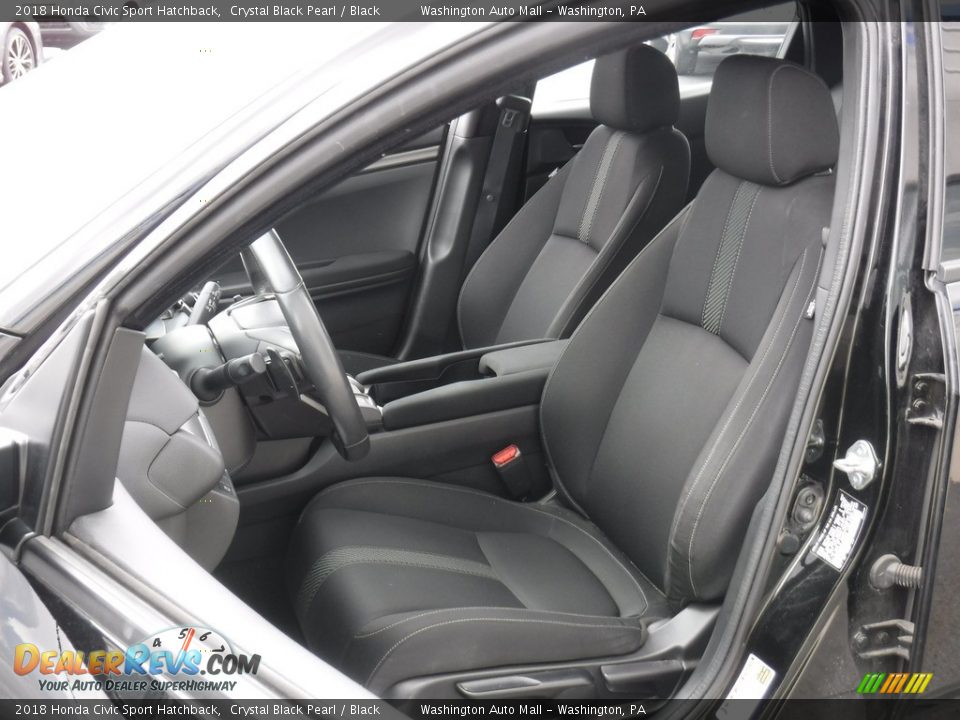 2018 Honda Civic Sport Hatchback Crystal Black Pearl / Black Photo #13