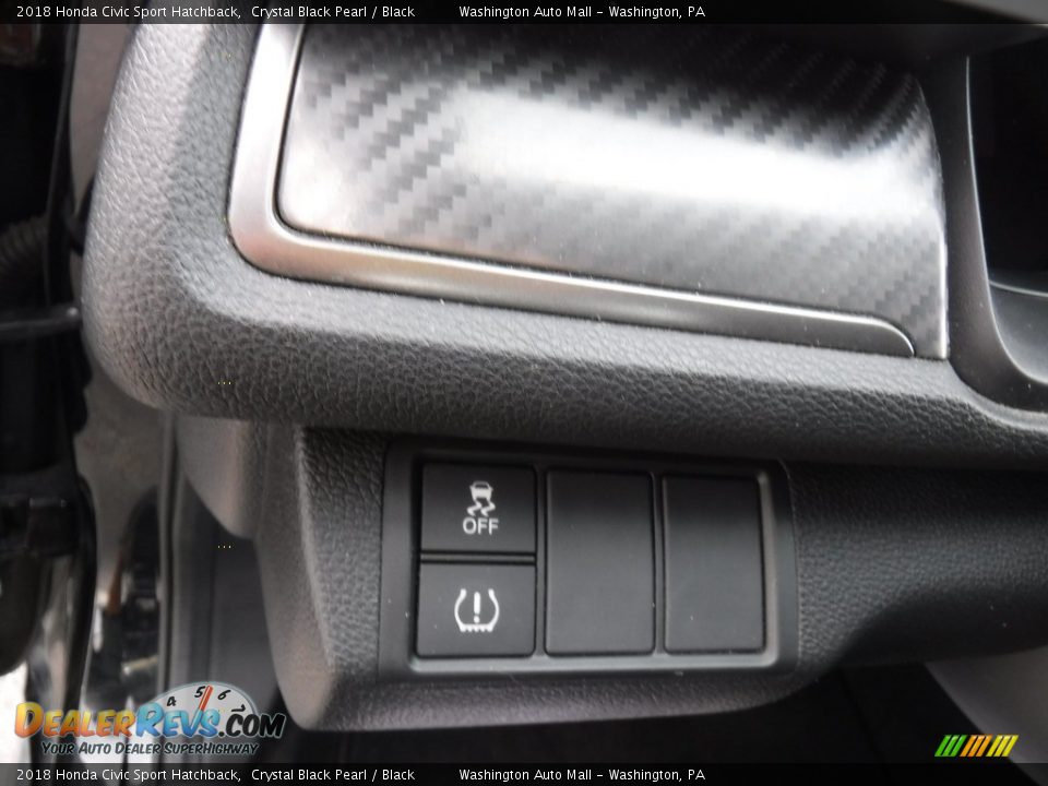 2018 Honda Civic Sport Hatchback Crystal Black Pearl / Black Photo #14