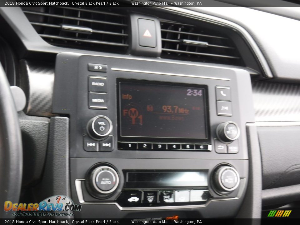 2018 Honda Civic Sport Hatchback Crystal Black Pearl / Black Photo #16