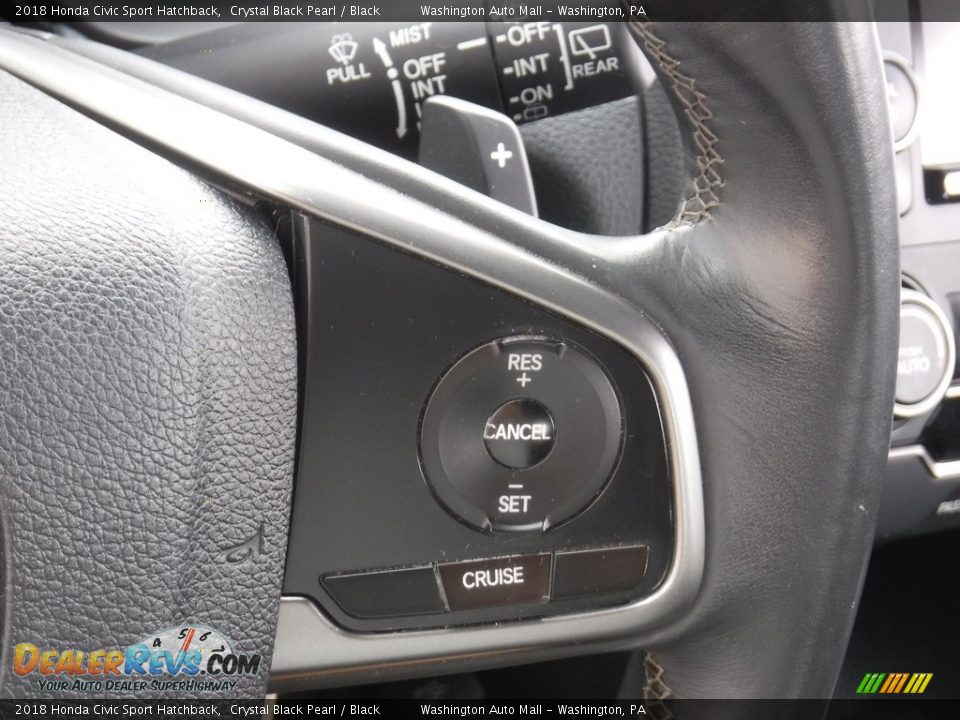 2018 Honda Civic Sport Hatchback Crystal Black Pearl / Black Photo #19
