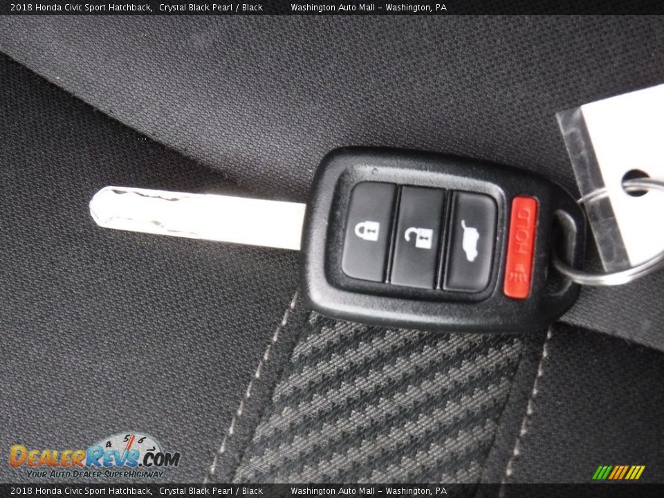 2018 Honda Civic Sport Hatchback Crystal Black Pearl / Black Photo #22
