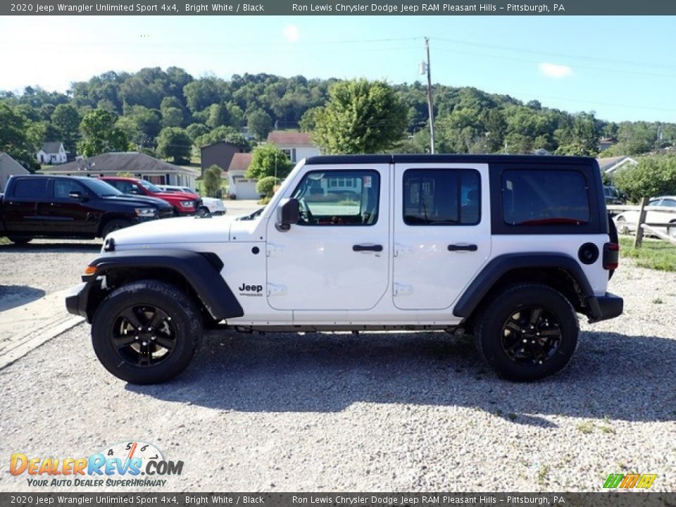 2020 Jeep Wrangler Unlimited Sport 4x4 Bright White / Black Photo #2