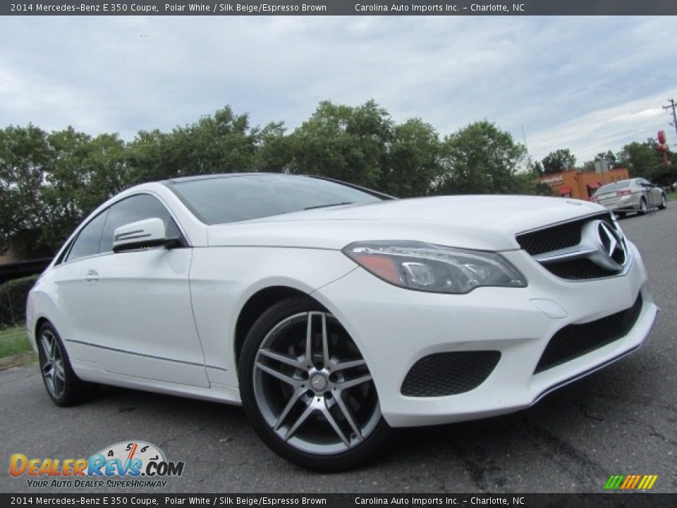 2014 Mercedes-Benz E 350 Coupe Polar White / Silk Beige/Espresso Brown Photo #1