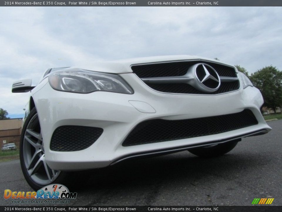 2014 Mercedes-Benz E 350 Coupe Polar White / Silk Beige/Espresso Brown Photo #2