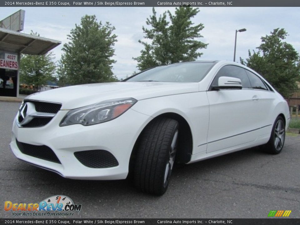 2014 Mercedes-Benz E 350 Coupe Polar White / Silk Beige/Espresso Brown Photo #6