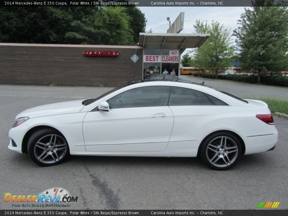 2014 Mercedes-Benz E 350 Coupe Polar White / Silk Beige/Espresso Brown Photo #7