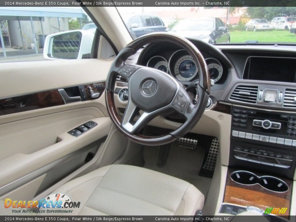 2014 Mercedes-Benz E 350 Coupe Polar White / Silk Beige/Espresso Brown Photo #12