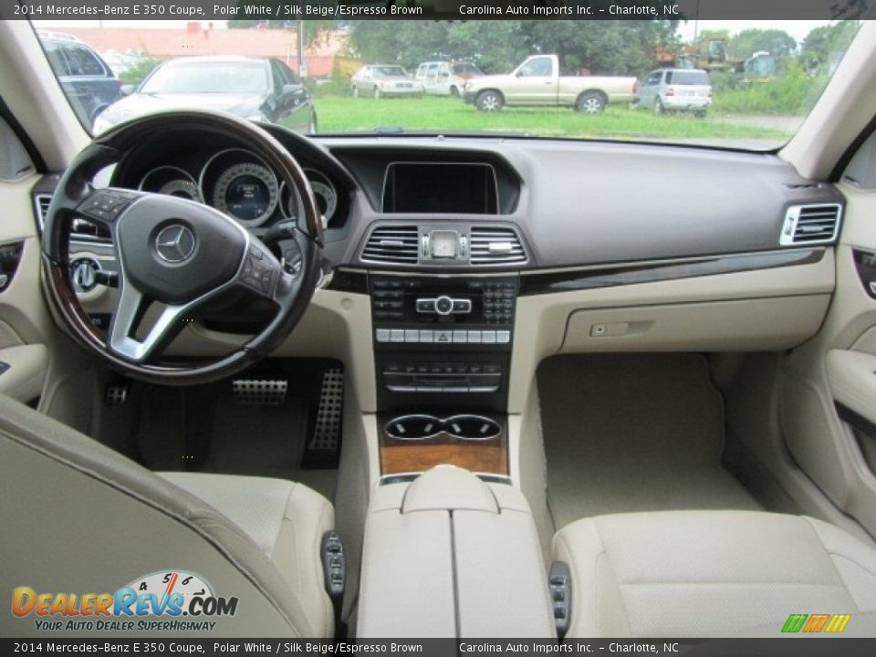 2014 Mercedes-Benz E 350 Coupe Polar White / Silk Beige/Espresso Brown Photo #13
