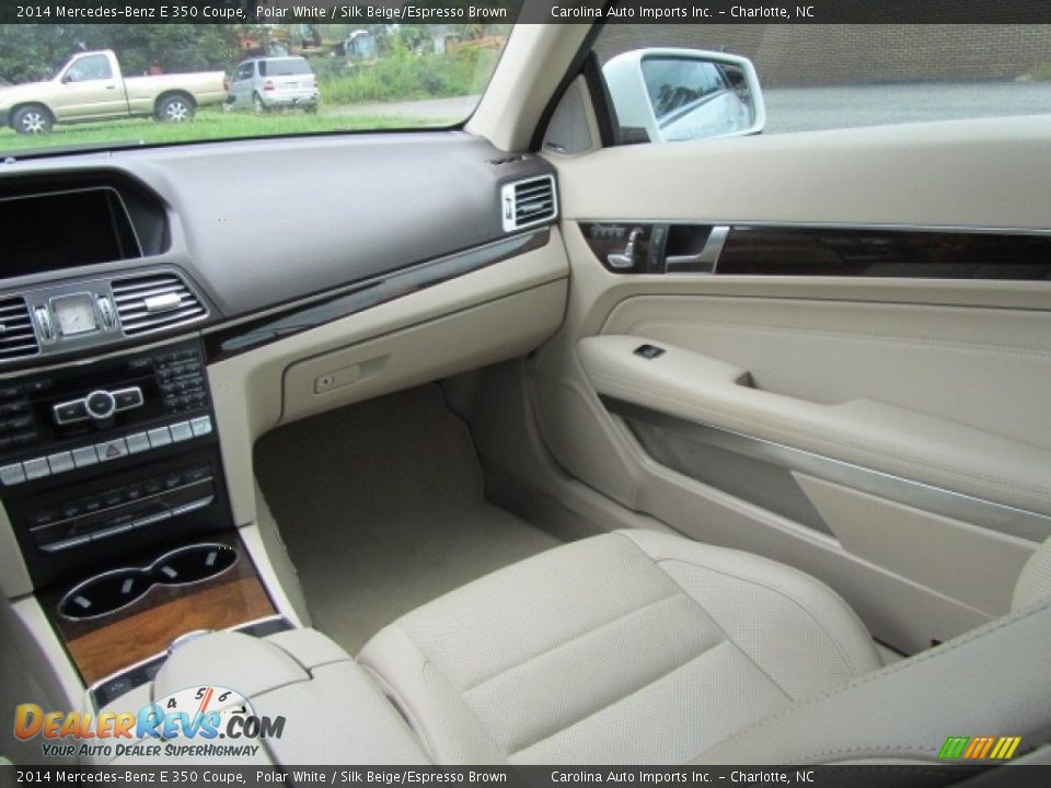 2014 Mercedes-Benz E 350 Coupe Polar White / Silk Beige/Espresso Brown Photo #14