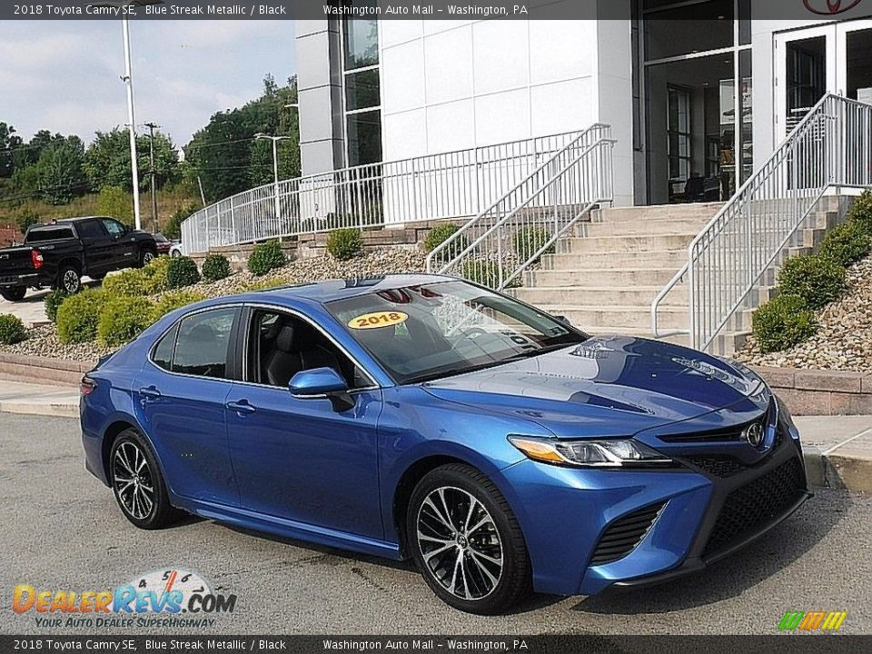 2018 Toyota Camry SE Blue Streak Metallic / Black Photo #1