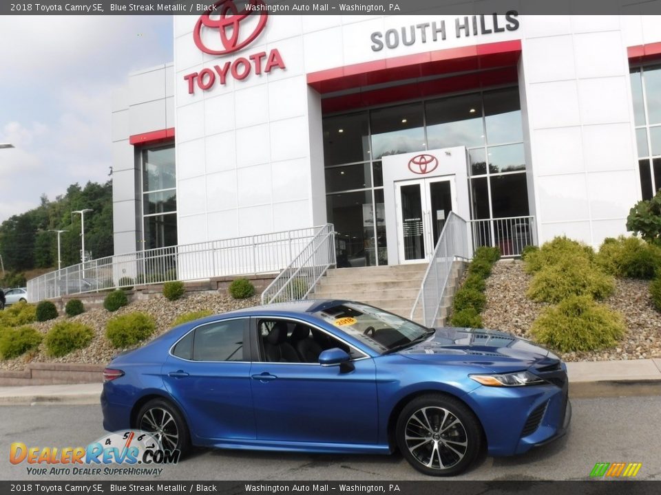 2018 Toyota Camry SE Blue Streak Metallic / Black Photo #2