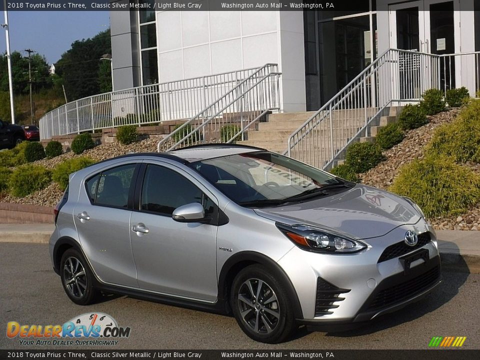 2018 Toyota Prius c Three Classic Silver Metallic / Light Blue Gray Photo #1