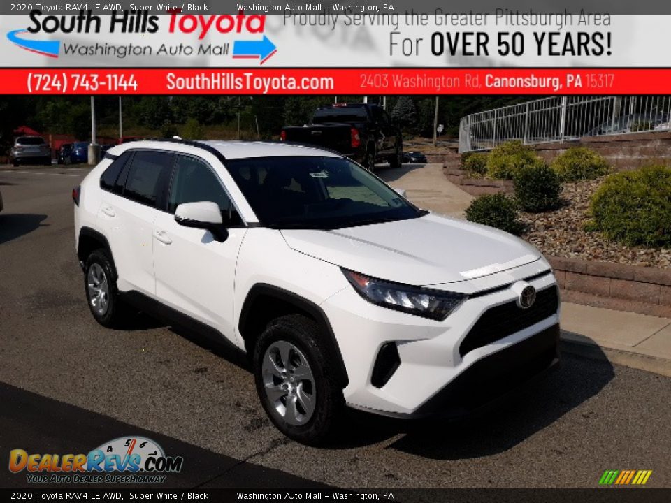 2020 Toyota RAV4 LE AWD Super White / Black Photo #1