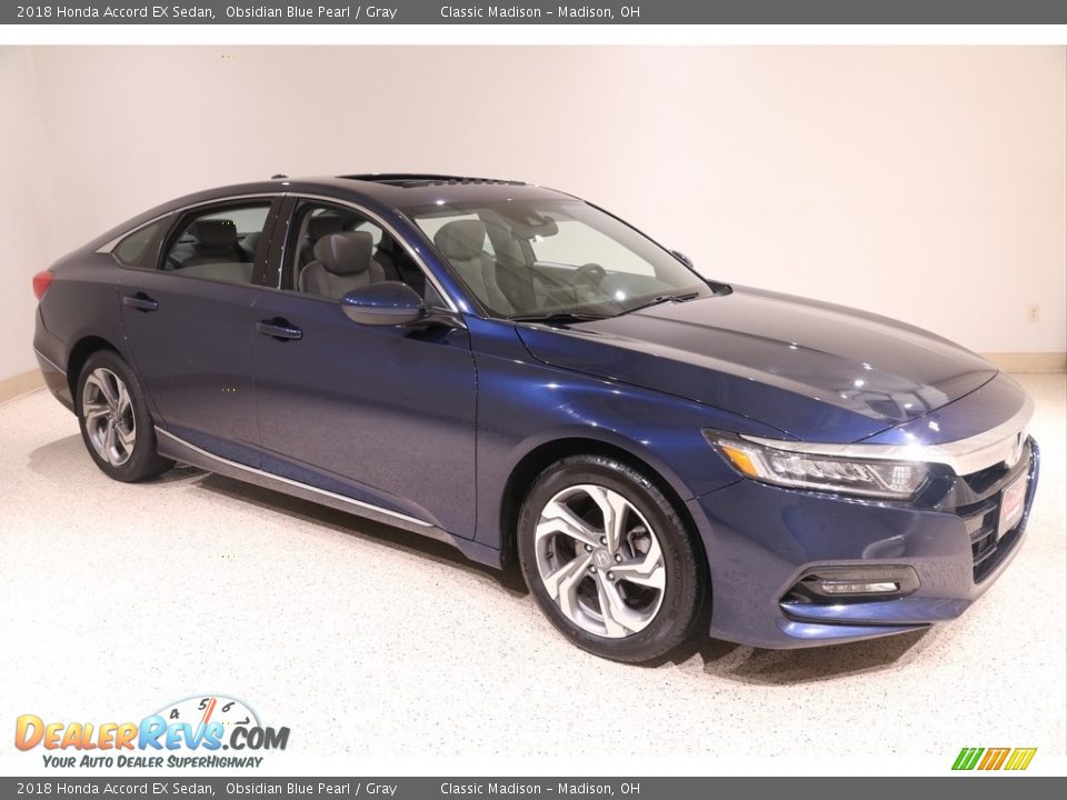 2018 Honda Accord EX Sedan Obsidian Blue Pearl / Gray Photo #1