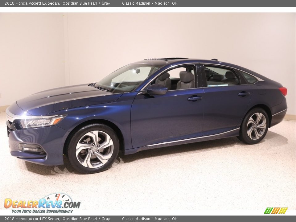 2018 Honda Accord EX Sedan Obsidian Blue Pearl / Gray Photo #3