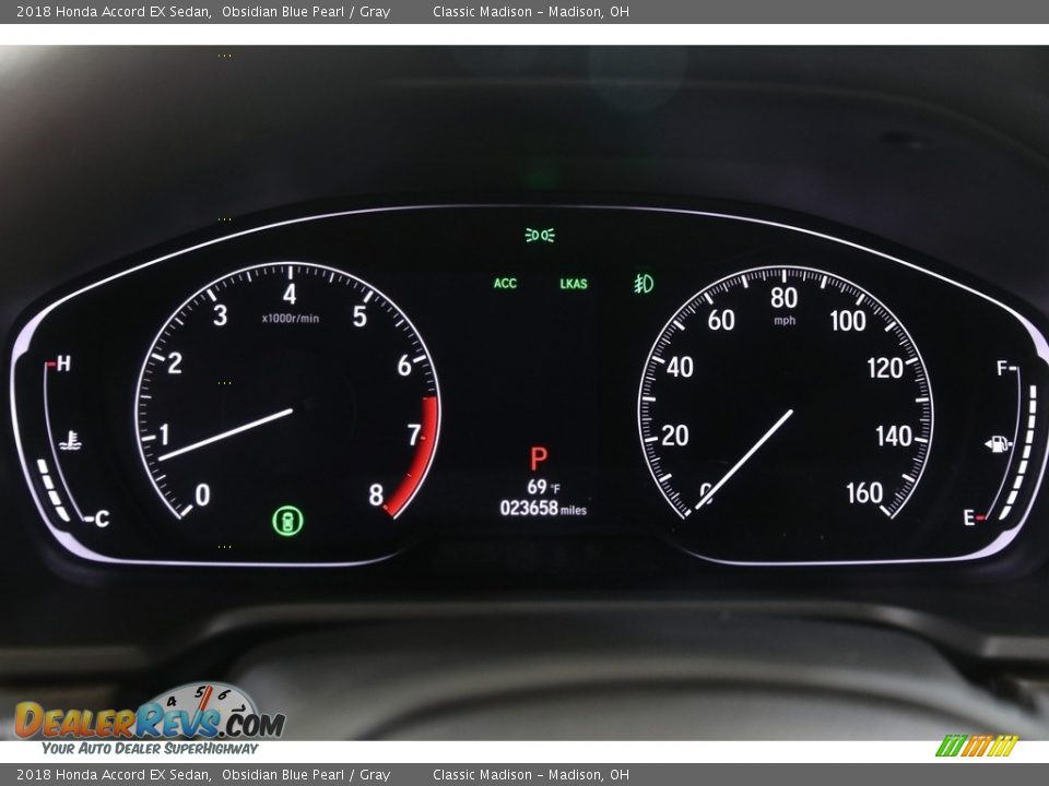 2018 Honda Accord EX Sedan Obsidian Blue Pearl / Gray Photo #8