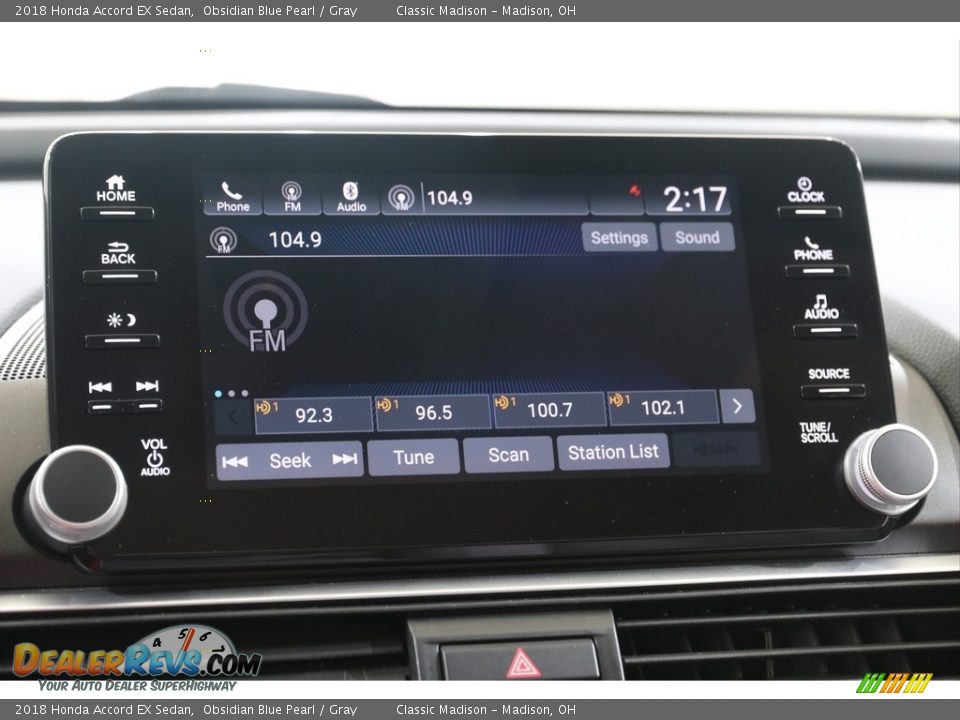 2018 Honda Accord EX Sedan Obsidian Blue Pearl / Gray Photo #12