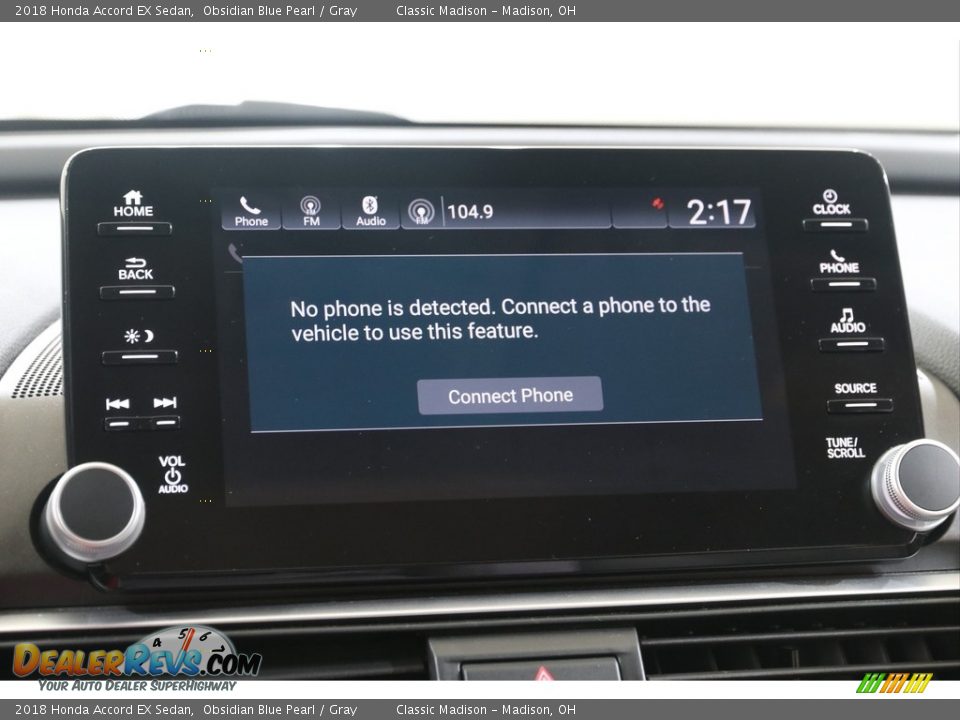 2018 Honda Accord EX Sedan Obsidian Blue Pearl / Gray Photo #13