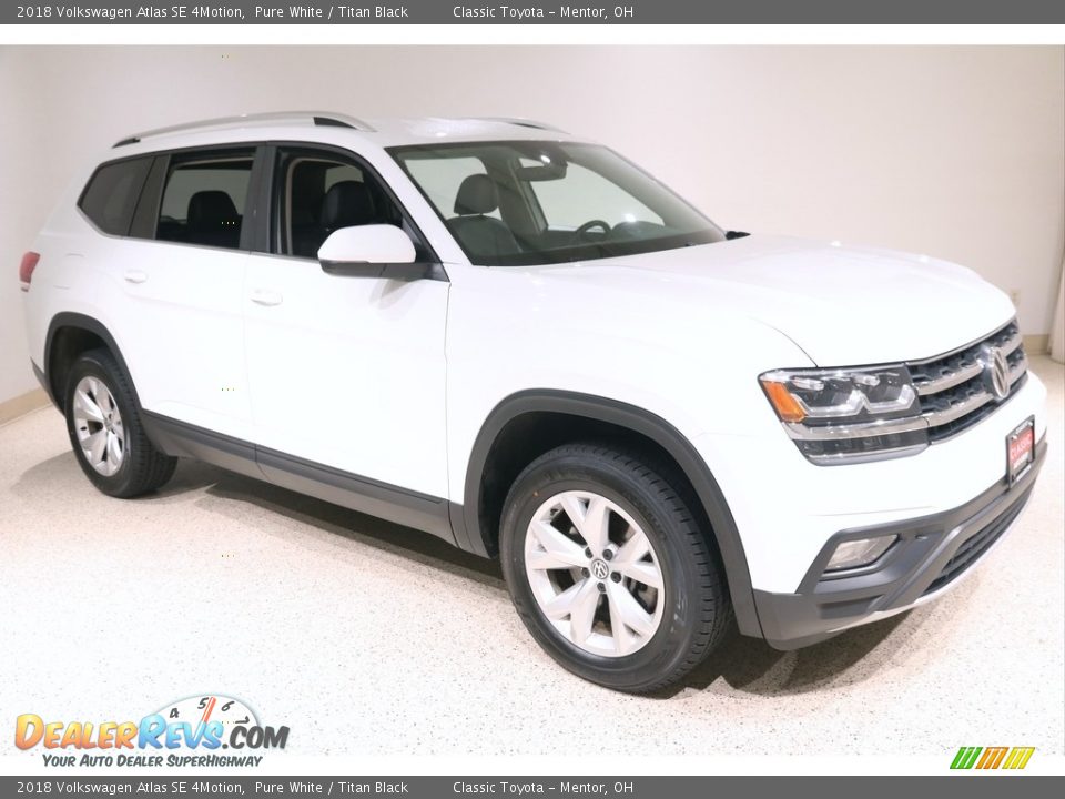 2018 Volkswagen Atlas SE 4Motion Pure White / Titan Black Photo #1