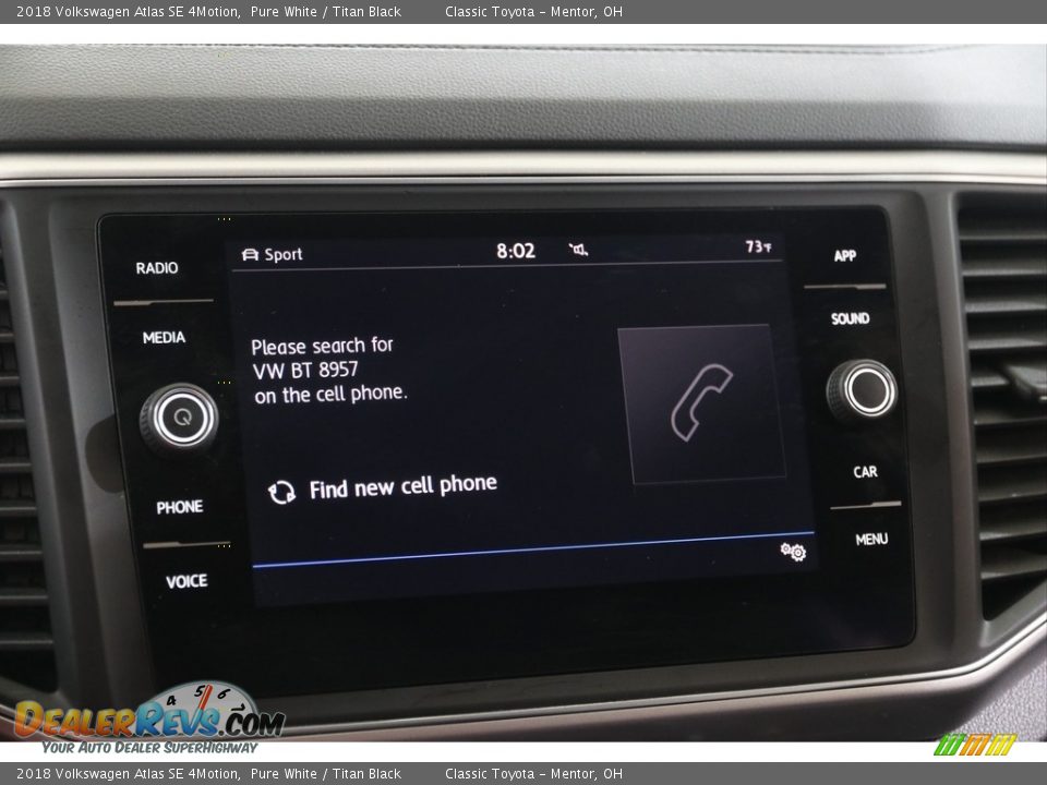 2018 Volkswagen Atlas SE 4Motion Pure White / Titan Black Photo #10