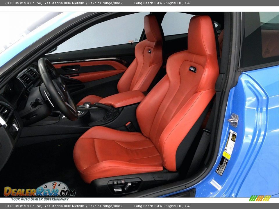 2018 BMW M4 Coupe Yas Marina Blue Metallic / Sakhir Orange/Black Photo #27