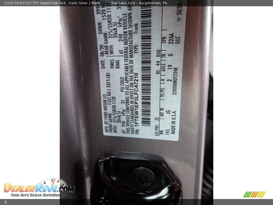 Ford Color Code JS Iconic Silver