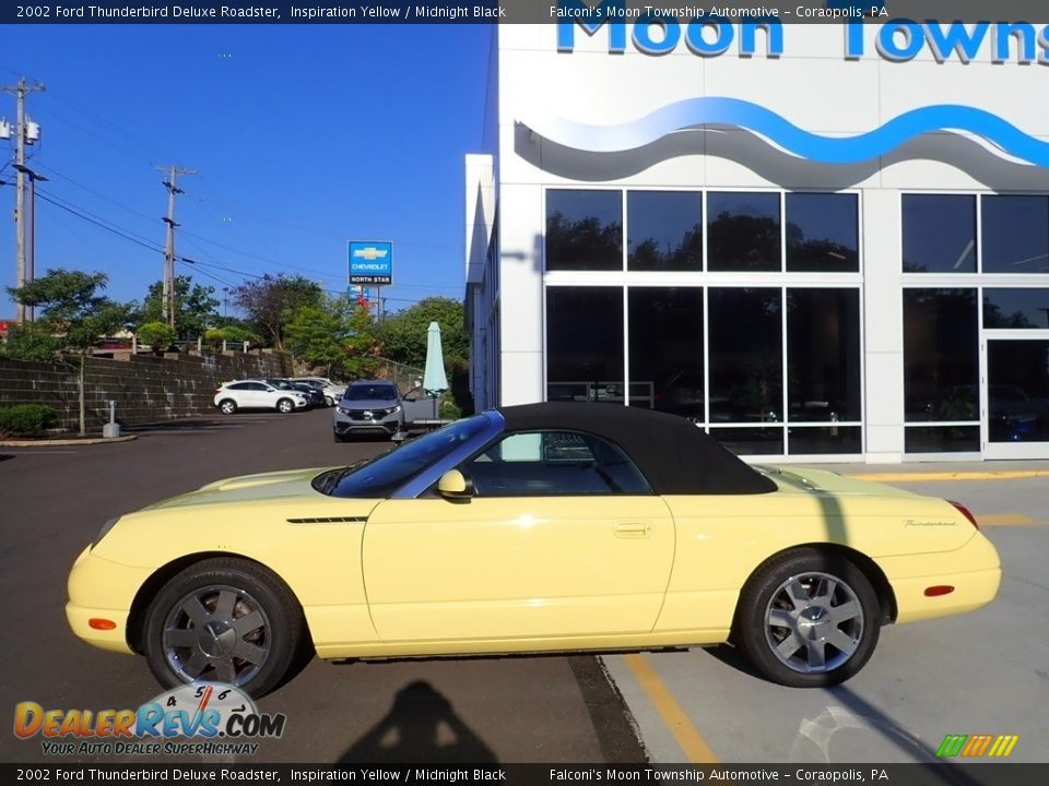 2002 Ford Thunderbird Deluxe Roadster Inspiration Yellow / Midnight Black Photo #2