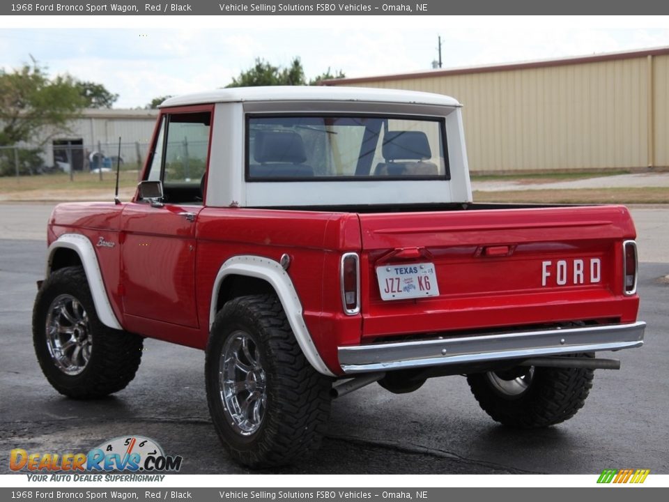 1968 Ford Bronco Sport Wagon Red / Black Photo #6