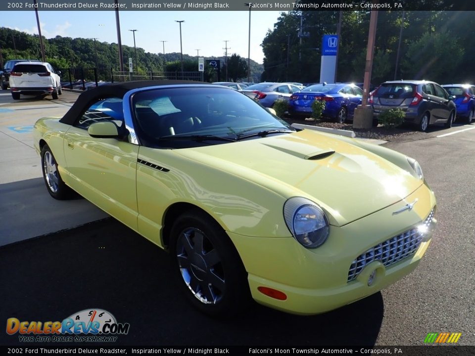 2002 Ford Thunderbird Deluxe Roadster Inspiration Yellow / Midnight Black Photo #6