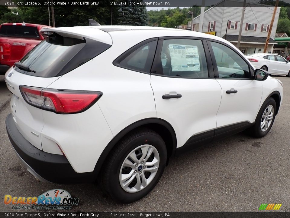 2020 Ford Escape S Oxford White / Dark Earth Gray Photo #6