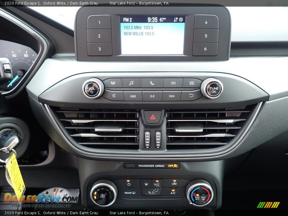 2020 Ford Escape S Oxford White / Dark Earth Gray Photo #20