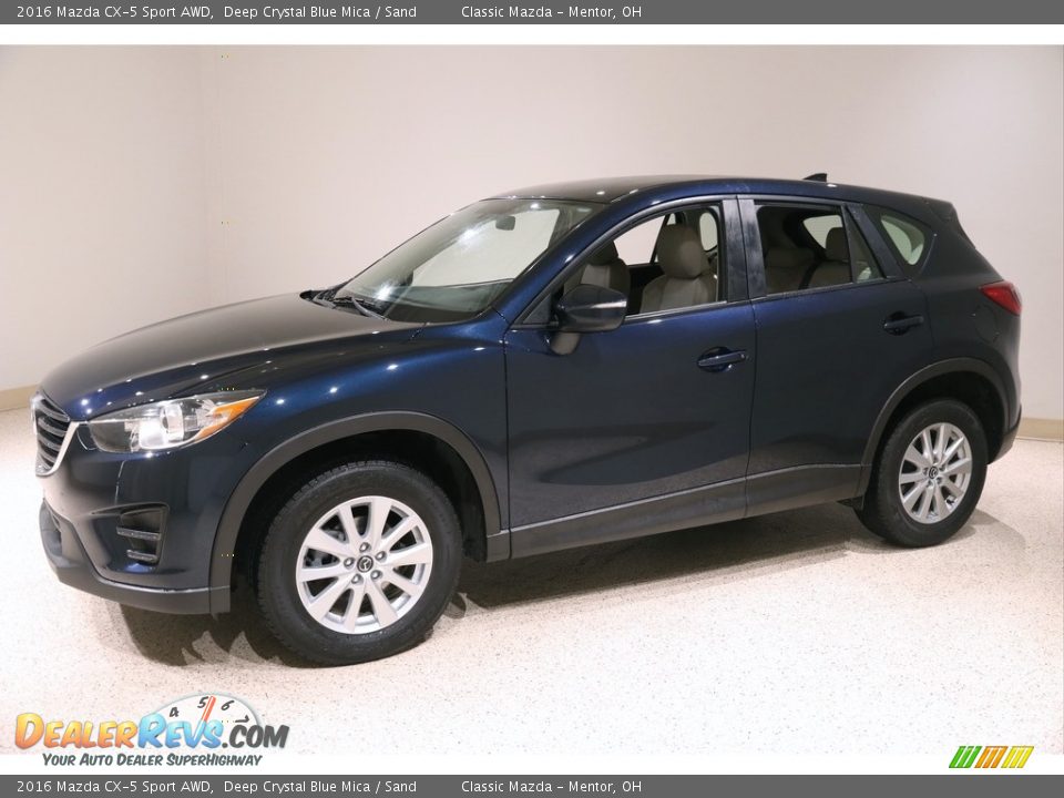 2016 Mazda CX-5 Sport AWD Deep Crystal Blue Mica / Sand Photo #3