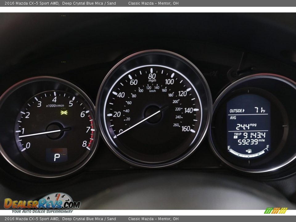 2016 Mazda CX-5 Sport AWD Deep Crystal Blue Mica / Sand Photo #7