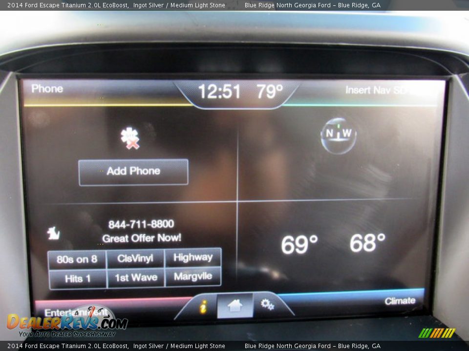 2014 Ford Escape Titanium 2.0L EcoBoost Ingot Silver / Medium Light Stone Photo #18