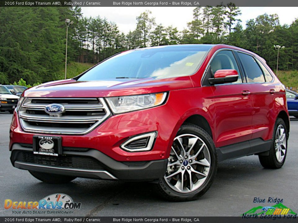 2016 Ford Edge Titanium AWD Ruby Red / Ceramic Photo #1