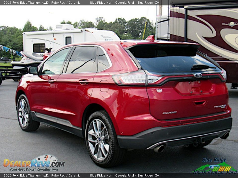 2016 Ford Edge Titanium AWD Ruby Red / Ceramic Photo #3