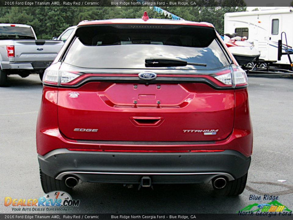 2016 Ford Edge Titanium AWD Ruby Red / Ceramic Photo #4