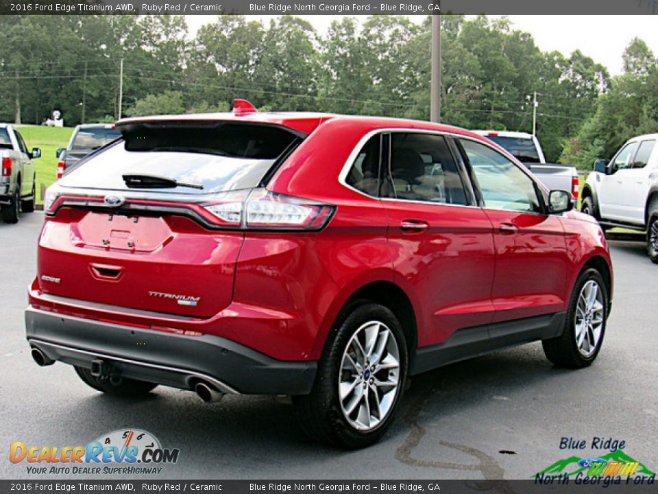 2016 Ford Edge Titanium AWD Ruby Red / Ceramic Photo #5