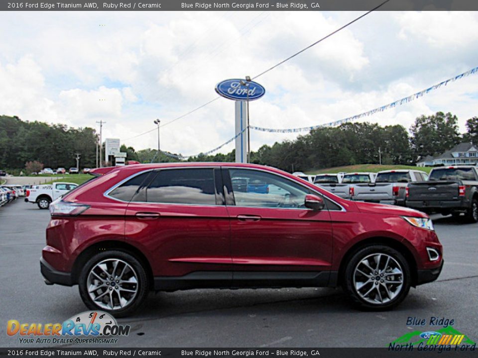 2016 Ford Edge Titanium AWD Ruby Red / Ceramic Photo #6
