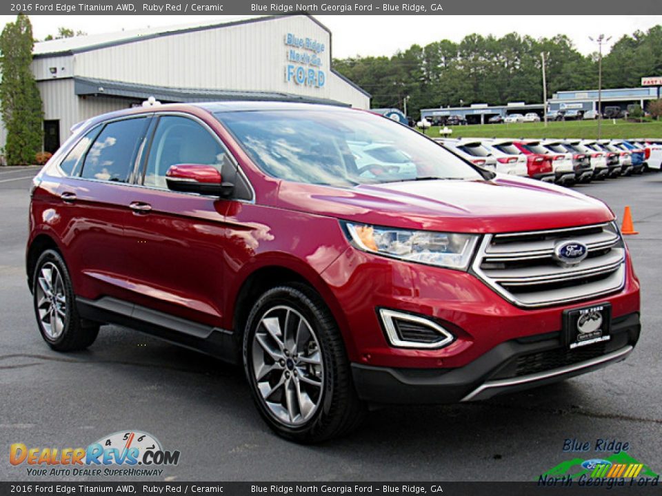2016 Ford Edge Titanium AWD Ruby Red / Ceramic Photo #7