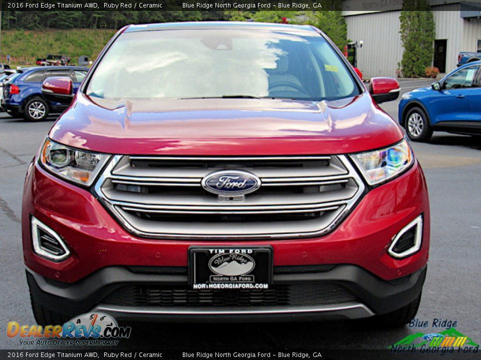 2016 Ford Edge Titanium AWD Ruby Red / Ceramic Photo #8