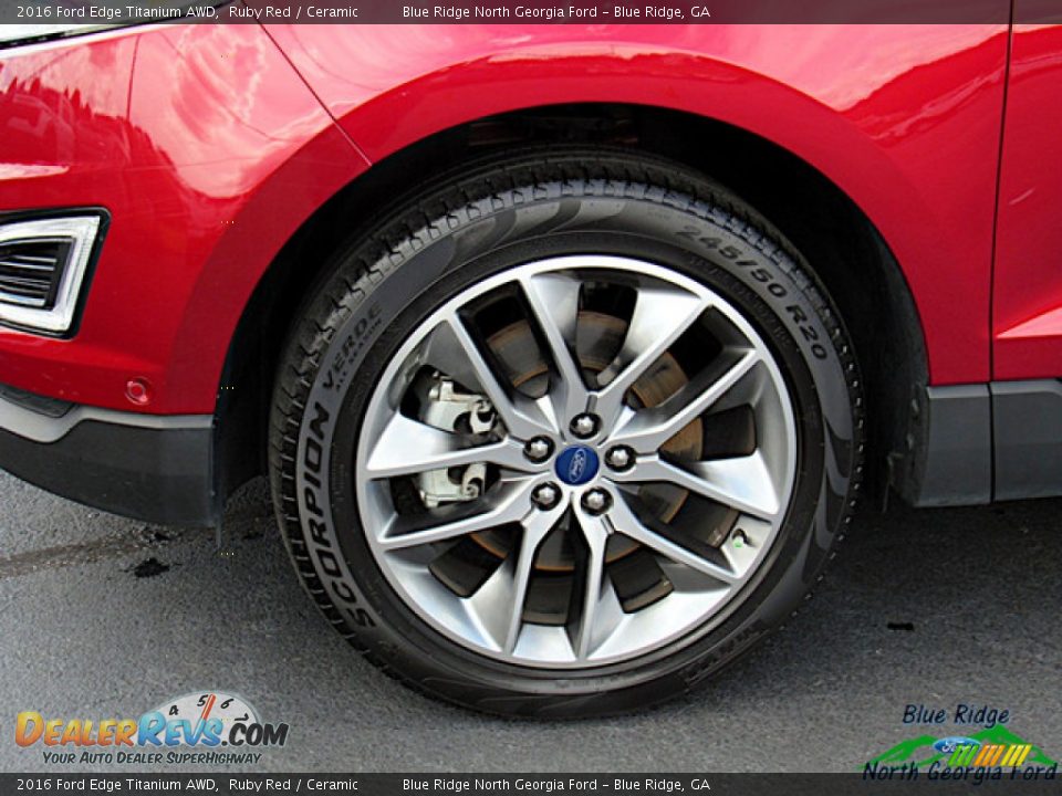 2016 Ford Edge Titanium AWD Ruby Red / Ceramic Photo #9