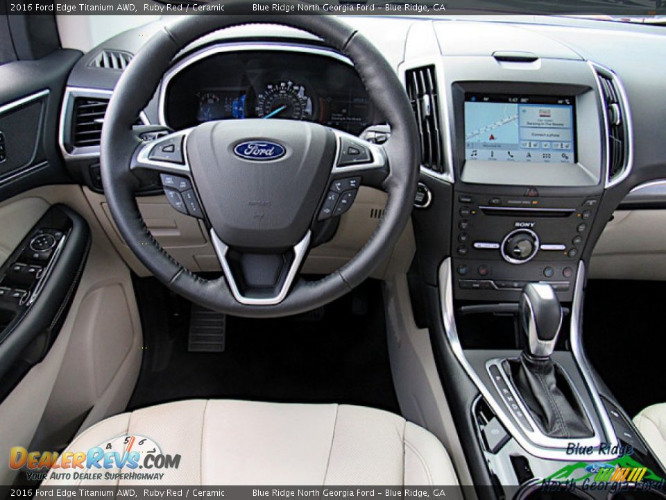 2016 Ford Edge Titanium AWD Ruby Red / Ceramic Photo #14