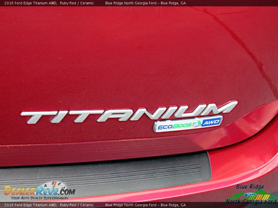 2016 Ford Edge Titanium AWD Ruby Red / Ceramic Photo #27
