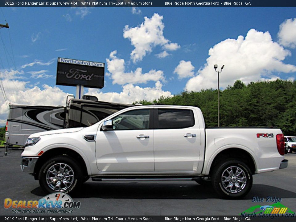 2019 Ford Ranger Lariat SuperCrew 4x4 White Platinum Tri-Coat / Medium Stone Photo #2
