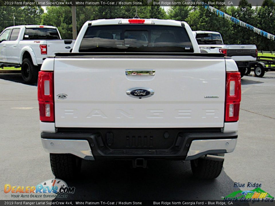 2019 Ford Ranger Lariat SuperCrew 4x4 White Platinum Tri-Coat / Medium Stone Photo #4