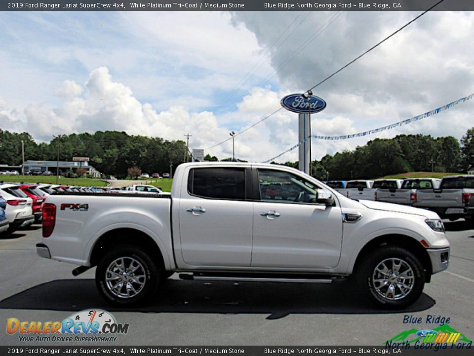 2019 Ford Ranger Lariat SuperCrew 4x4 White Platinum Tri-Coat / Medium Stone Photo #6
