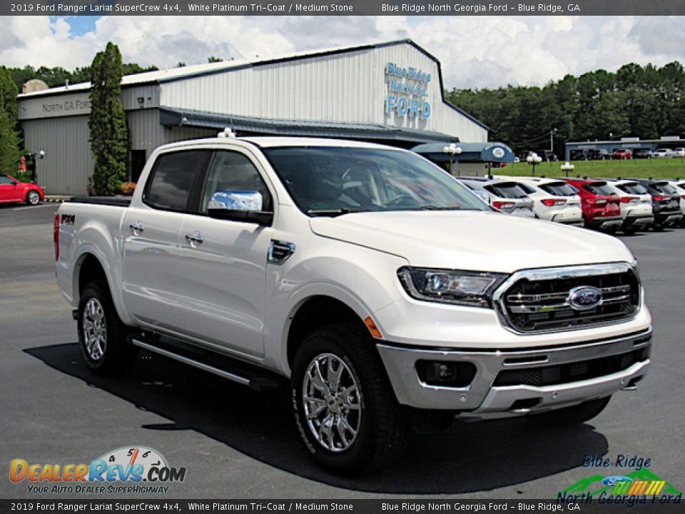 2019 Ford Ranger Lariat SuperCrew 4x4 White Platinum Tri-Coat / Medium Stone Photo #7
