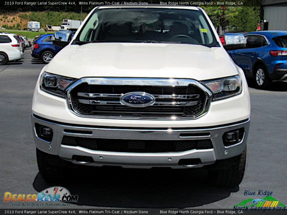 2019 Ford Ranger Lariat SuperCrew 4x4 White Platinum Tri-Coat / Medium Stone Photo #8